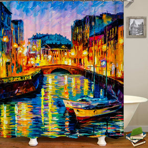 saiboat shower curtains fabric shabby chic colorful polyester cloth print bathroom curtains