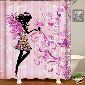 Spirit shower curtains fabric elegant purple polyester cloth print bathroom curtains