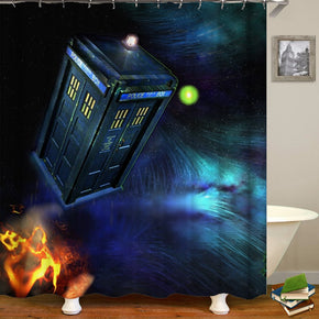 Magic shower curtains fabric cool blue polyester cloth print bathroom curtains