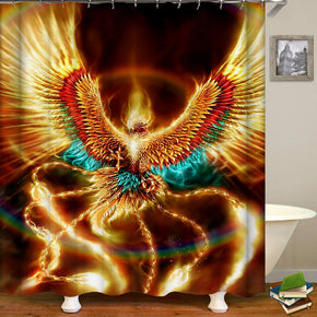 Phoenix shower curtains fabric cool gold polyester cloth print bathroom curtains