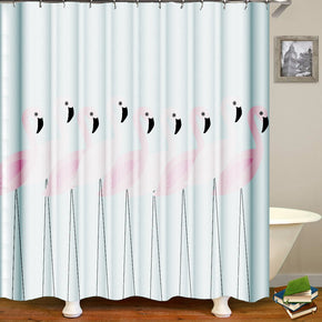 flamingo shower curtains fabric funny teal polyester cloth print bathroom curtains