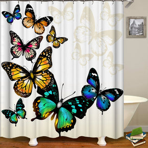 butterfly shower curtains fabric Human skeleton colorful polyester cloth print bathroom curtains