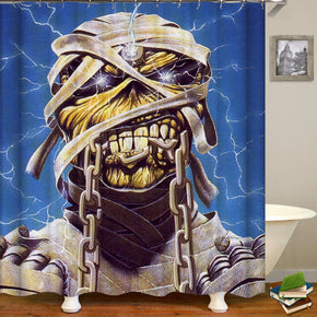 head shower curtains fabric awesome blue polyester cloth print bathroom curtains
