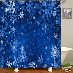 snowflake shower curtains fabric Human skeleton blue polyester cloth print bathroom curtains