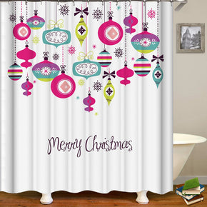 christmas shower curtains fabric simplicity white polyester cloth print bathroom curtains