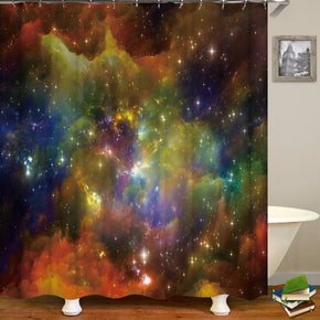 universe shower curtains fabric Human skeleton colorful polyester cloth print bathroom curtains