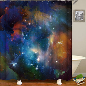 universe shower curtains fabric Human skeleton blue polyester cloth print bathroom curtains