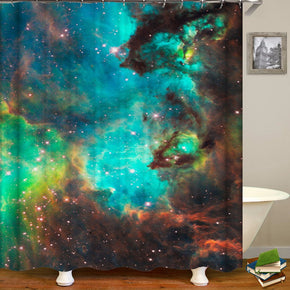 universe shower curtains fabric cool turquoise polyester cloth print bathroom curtains
