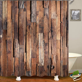 patchwork shower curtains fabric retro brown polyester cloth print bathroom curtains