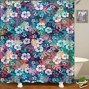 flower shower curtains fabric Human skeleton purple polyester cloth print bathroom curtains