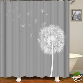Dandelion shower curtains fabric simplicity grey polyester cloth print bathroom curtains