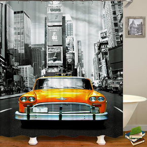 car shower curtains fabric cool yellow polyester cloth print bathroom curtains