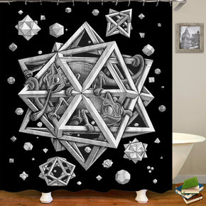 Graphical shower curtains fabric Human skeleton black polyester cloth print bathroom curtains