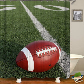 The Ball shower curtains fabric modern green polyester cloth print bathroom curtains