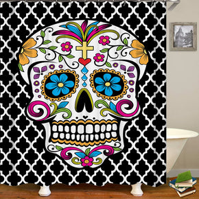 head shower curtains fabric awesome black polyester cloth print bathroom curtains