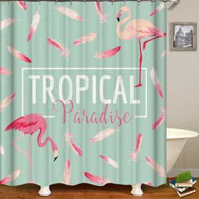 flamingo shower curtains fabric luxury pink polyester cloth print bathroom curtains