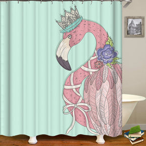 bird shower curtains fabric funny teal polyester cloth print bathroom curtains
