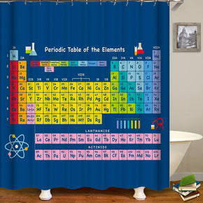 Element table shower curtains fabric Human skeleton blue polyester cloth print bathroom curtains