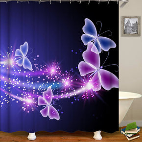 butterfly shower curtains fabric elegant purple polyester cloth print bathroom curtains