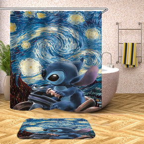 art shower curtains fabric Human skeleton blue polyester cloth print bathroom curtains