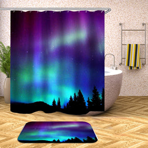 Aurora shower curtains fabric cool colorful polyester cloth print bathroom curtains