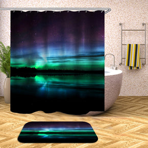 Aurora shower curtains fabric cool colorful polyester cloth print bathroom curtains