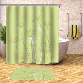Dandelion shower curtains fabric simplicity green polyester cloth print bathroom curtains