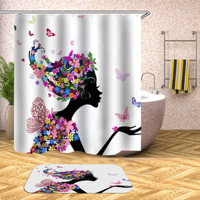 butterfly shower curtains fabric elegant colorful polyester cloth print bathroom curtains