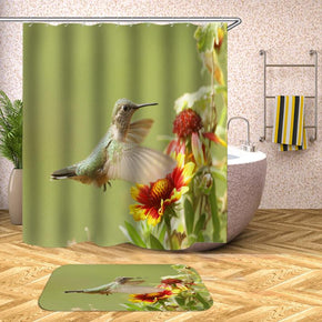 bird shower curtains fabric Human skeleton green polyester cloth print bathroom curtains