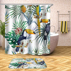 bird shower curtains fabric Human skeleton colorful polyester cloth print bathroom curtains
