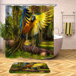 bird shower curtains fabric Human skeleton green polyester cloth print bathroom curtains