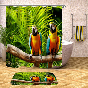 bird shower curtains fabric Human skeleton green polyester cloth print bathroom curtains