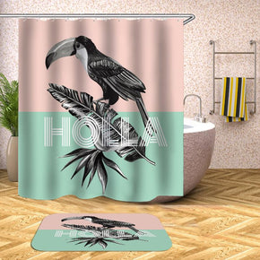 bird shower curtains fabric funny pink polyester cloth print bathroom curtains