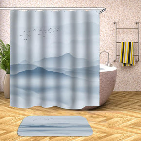 bird shower curtains fabric Human skeleton white polyester cloth print bathroom curtains
