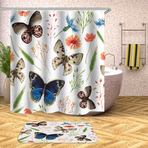 butterfly shower curtains fabric elegant colorful polyester cloth print bathroom curtains