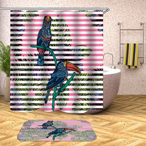bird shower curtains fabric Human skeleton black polyester cloth print bathroom curtains