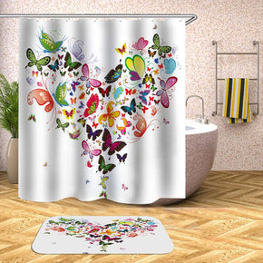butterfly shower curtains fabric elegant colorful polyester cloth print bathroom curtains