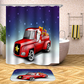 car shower curtains fabric Human skeleton red polyester cloth print bathroom curtains