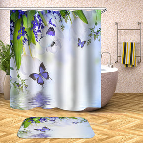 butterfly shower curtains fabric elegant purple polyester cloth print bathroom curtains