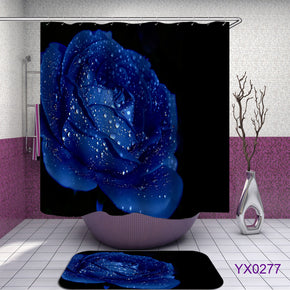 Blue enchantress shower curtains fabric elegant blue polyester cloth print bathroom curtains