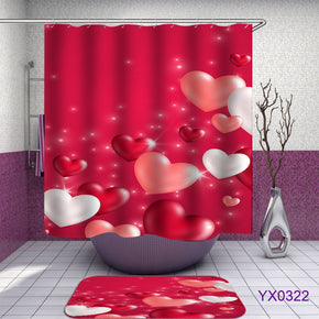 balloon shower curtains fabric Human skeleton red polyester cloth print bathroom curtains